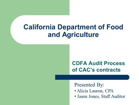 California Department of Food and Agriculture