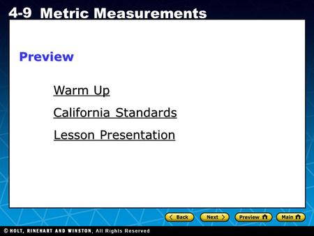 Preview Warm Up California Standards Lesson Presentation.