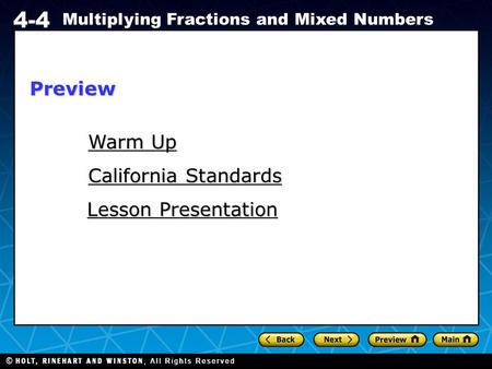 Preview Warm Up California Standards Lesson Presentation.