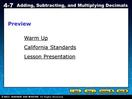 Preview Warm Up California Standards Lesson Presentation.