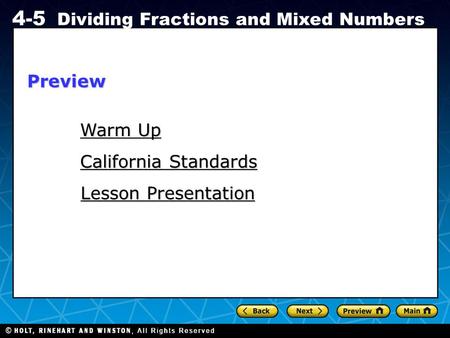 Preview Warm Up California Standards Lesson Presentation.