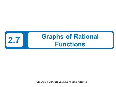 Graphs of Rational Functions