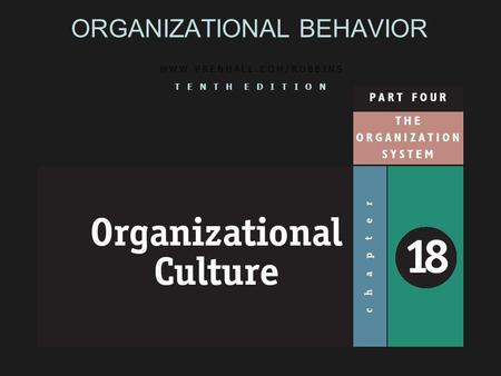 ORGANIZATIONAL BEHAVIOR W W W. P R E N H A L L. C O M / R O B B I N S T E N T H E D I T I O N.