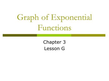 Graph of Exponential Functions