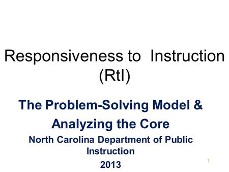 Responsiveness to Instruction (RtI)