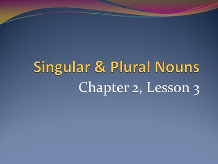 Singular & Plural Nouns