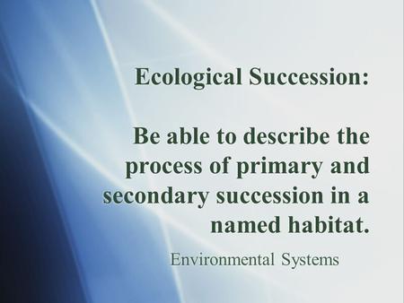 Environmental Systems