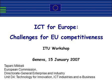 Challenges for EU competitiveness