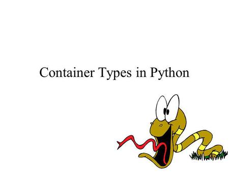 Container Types in Python