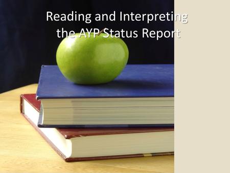 Reading and Interpreting the AYP Status Report. ANNUAL MEASURABLE OBJECTIV ES Percentage of Proficient Students (ARMT & AHSGE Baseline Standards) 20042005200620072008200920102011201220132014.