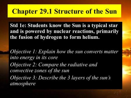 Chapter 29.1 Structure of the Sun