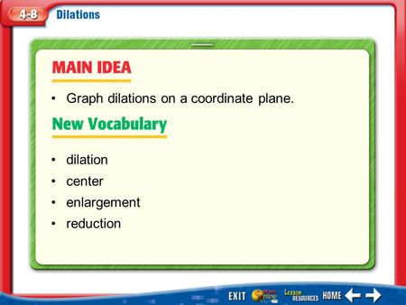 Graph dilations on a coordinate plane.