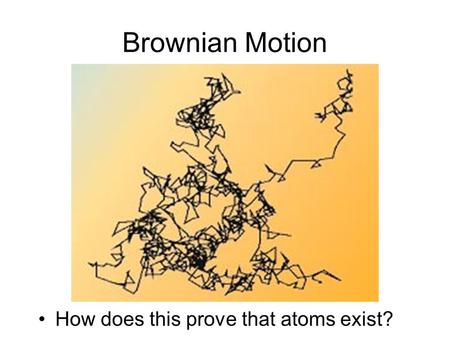 Brownian Motion How does this prove that atoms exist?