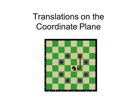 Translations on the Coordinate Plane