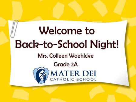 Welcome to Back-to-School Night!