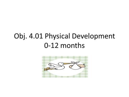 Obj Physical Development 0-12 months