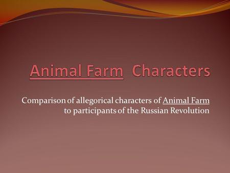 Animal Farm Characters