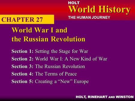 World War I and the Russian Revolution