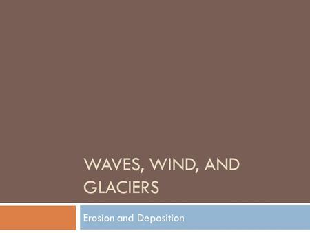 Waves, wind, and Glaciers