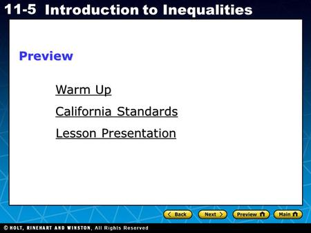 Preview Warm Up California Standards Lesson Presentation.