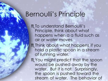 Bernoulli’s Principle