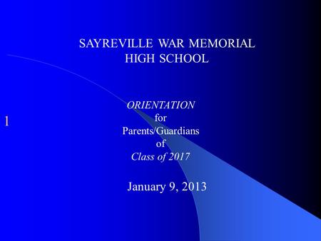 SAYREVILLE WAR MEMORIAL HIGH SCHOOL