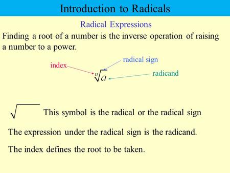 Introduction to Radicals