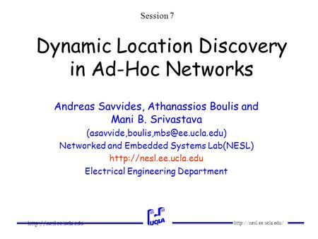 Dynamic Location Discovery in Ad-Hoc Networks