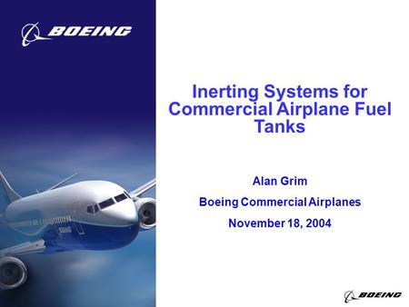 Inerting Systems for Commercial Airplane Fuel Tanks