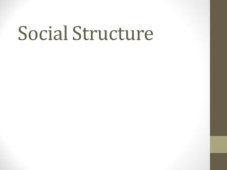 Social Structure.