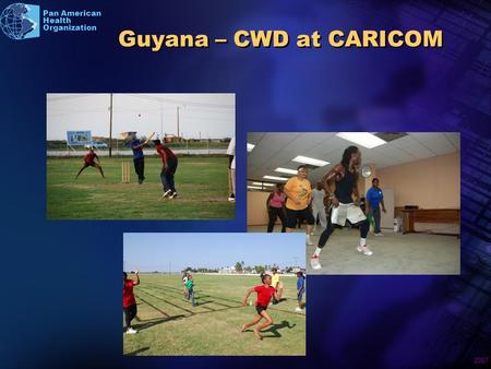 2007 Pan American Health Organization Guyana – CWD at CARICOM.