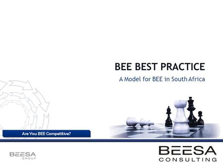 Are You BEE Competitive? BEE BEST PRACTICE A Model for BEE in South Africa.