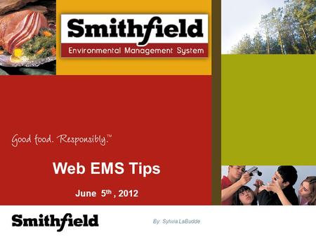 Web EMS Tips June 5 th, 2012 By: Sylwia LaBudde. A tool to help us electronically manage EMS and stay in compliance Full implementation is mandatory for.