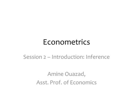 Session 2 – Introduction: Inference