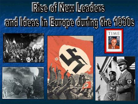 and Ideas in Europe during the 1930s