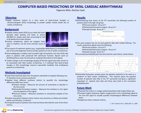  Used three-lead ECG data from 26 patients admitted to hospitals following non- ST-elevation acute coronary syndrome.  Applied three different nonlinear.