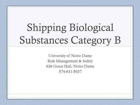 Shipping Biological Substances Category B