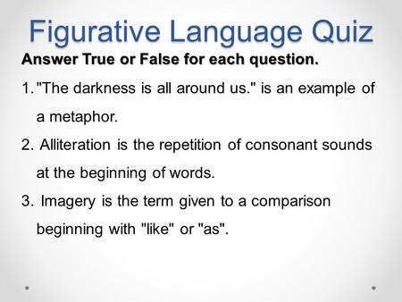 Figurative Language Quiz