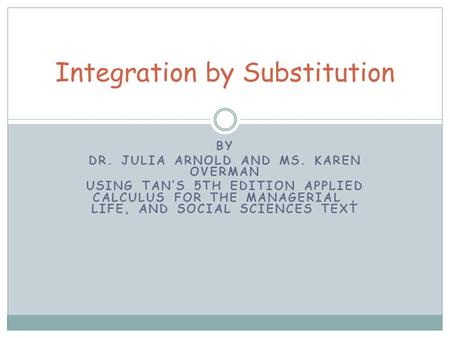 Integration by Substitution