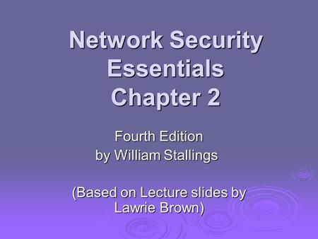 Network Security Essentials Chapter 2