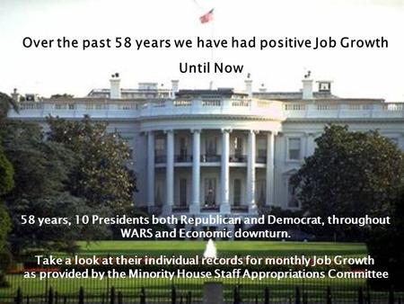 58 years, 10 Presidents both Republican and Democrat, throughout WARS and Economic downturn. Take a look at their individual records for monthly Job Growth.