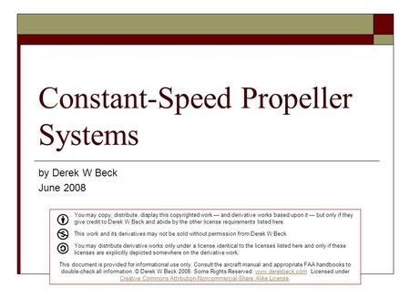 Constant-Speed Propeller Systems