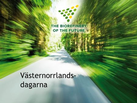 Västernorrlands- dagarna. The Cluster Members Development and new products in the up- and-running forest biorefinery in Örnsköldsvik, Sweden Hans Grundberg.