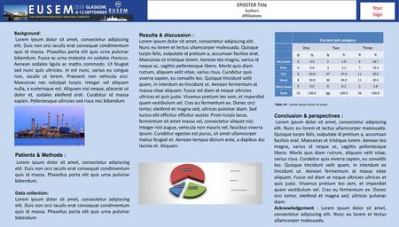 EPOSTER Title Authors Your logo Results & discussion : Background: