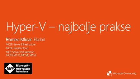 Hyper-V – najbolje prakse