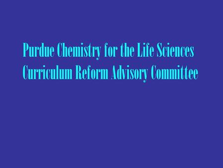 CHEMISTRY FOR LIFE SCIENCE UNDERGRADUATES