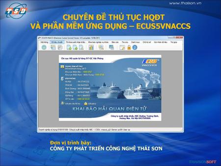VÀ PHẦN MỀM ỨNG DỤNG – ECUS5VNACCS