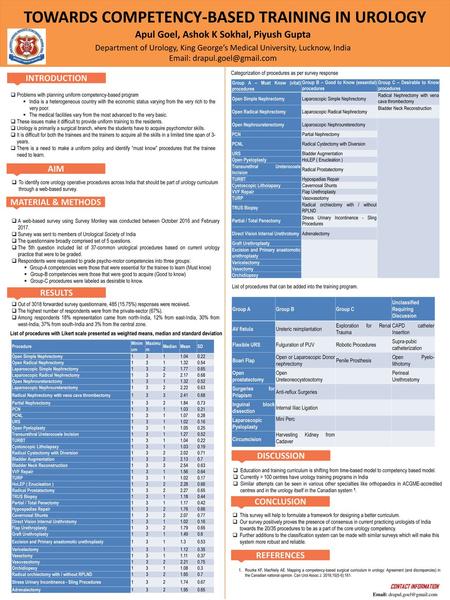 TOWARDS COMPETENCY-BASED TRAINING IN UROLOGY