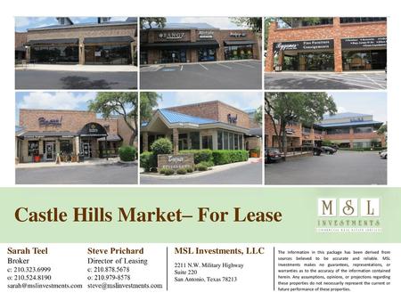 Castle Hills Market– For Lease