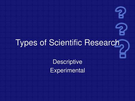 Types of Scientific Research